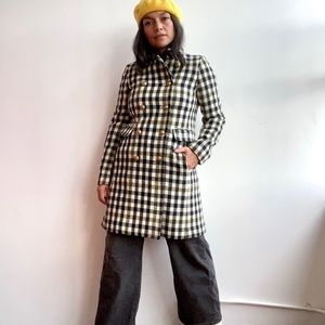 J Crew checkered wool coat